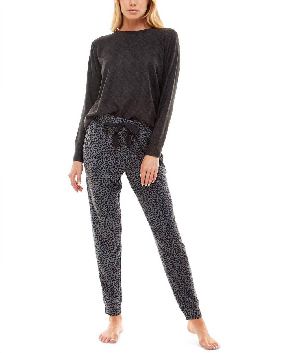 NEW ROUDELAIN whisper luxe waffled pajama set in black sd tophe